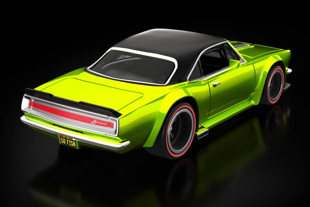 Zur giftgrünen Lackierung spendiert die 1:64-Legende dem Plymouth Barracuda von 1968 fette Verbreiterungen und Reifen ] Foto: Werk