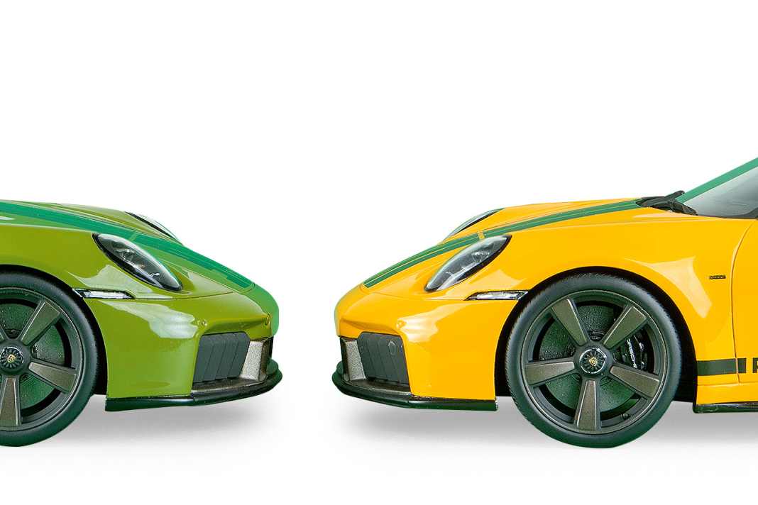 Die Farben sind schrill, die Sto!muster fast psychedelisch. Fehlt nur noch die Schlaghose beim Porsche-Piloten in 1:18!