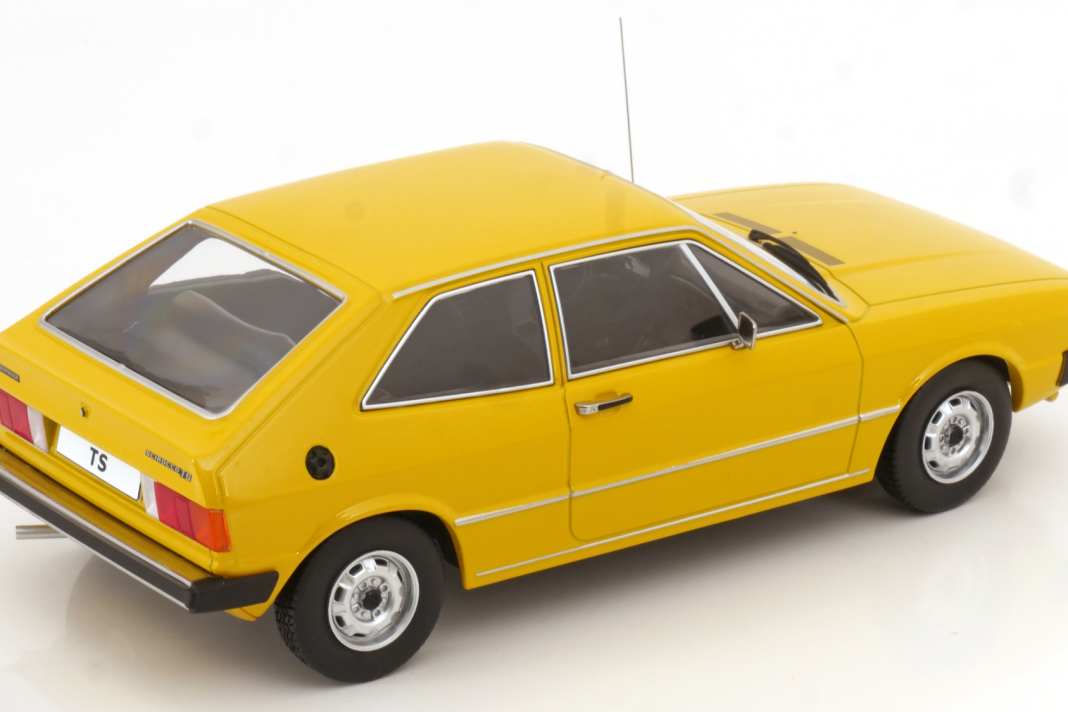 In der Ausstattungs-Variante TS kommt der Volkswagen Scirocco bei KK-Scale in knackigem Gelb ] Foto: Werk