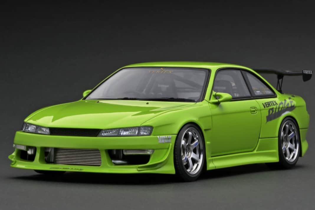 Die zweite 1:18-Version von Ignition Model zeichnet in 1:18 eine Nissan Silvia S14 im Vertex-Tuning nach