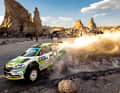 Abstauber: Emil Lindholm/Reeta Hämäläinen im Fabia Rally2 evo bei der pittoresken Rallye Mexiko