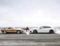 Den 928 und Panamera Turbo verbindet konzeptionell der V8-Motor unter einer langen Motorhaube und ein großer Stauraum im schrägen Heck. Im Vergleich zum neuen Panamera wirkt der große Porsche 928 geradezu filigran.