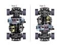 Das MB-01-M-Chassis von Tamiya lässt Front- wie Heckantrieb zu und der Motor kann flexibel vorne oder hinten montiert werden, je nach Einsatz des 1:10-Modells im Rennen ] Foto: Werk