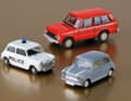 Gleich drei 1:87-Briten, ein Range Rover, ein Austin Seven und ein Morris, zeigen ein Herz fürs United Kingdom