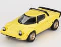 Die Neuheitenankündigung komplettiert der schrille und gelbe Lancia Stratos in Straßenversion