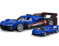 Als Klötzchenbausatz in Blau fährt der Cadillac GTP mit passendem 1:64er aus der Box ] Foto: Mattel
