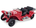 Besonders eindrucksvoll beim Trio von F. B. Model in 1:43 ist der hemmungslos o!ene Sport Zagato in Rot mit der Nummer 35
