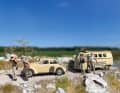 Das wüste VW-Duo auf Brekina-Basis im H0-Diorama