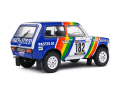 Auch die Heckansicht unterstreicht noch einmal die Farbenvielfalt bei der Dekoration des Paris-Dakar-Lada ] Foto: Werk