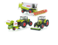 Claas-Wikinger in 1:87: Lexion-Mähdrescher (oben), Axion 850 mit Rollant 250 oder dem Schneidwerk Corto (unten)