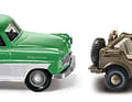 Der DKW Munga Zivilschutz und der ’56 Opel Caravan sind zwei herausgeputzte Wiking-Klassiker