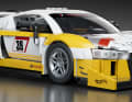 Die zweite Ikone, die beim Mattel-Label Hot Wheels als Klemmbaustein-Kit an den Start geht, ist der Audi R8 LMS in 1:16 ] Foto: Hot Wheels