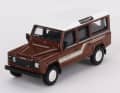 Die Originalfarbe des 1:64-Defender heißt bei Land Rover Russett Brown