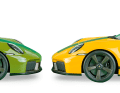 Die Farben sind schrill, die Sto!muster fast psychedelisch. Fehlt nur noch die Schlaghose beim Porsche-Piloten in 1:18!