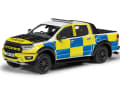 Das Policecar der "South Wales Police" von Corgi trägt ein blau-gelbes Dekor auf weißem Zinkdruckgussgrund