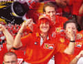 Schumi genoss mit Benetton und Ferrari Weltmeisterfreuden.
