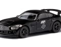 In elegantem Schwarz rollt der Mercedes-AMG GT4 vor