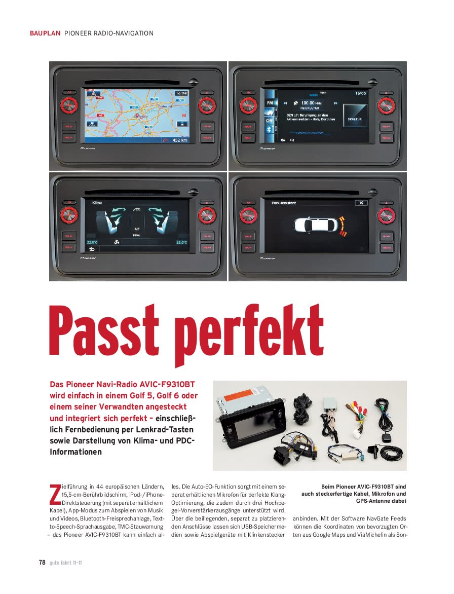 Pioneer NaviRadio AVICF9310BT im Golf 5/Golf 6 Delius Klasing SHOP