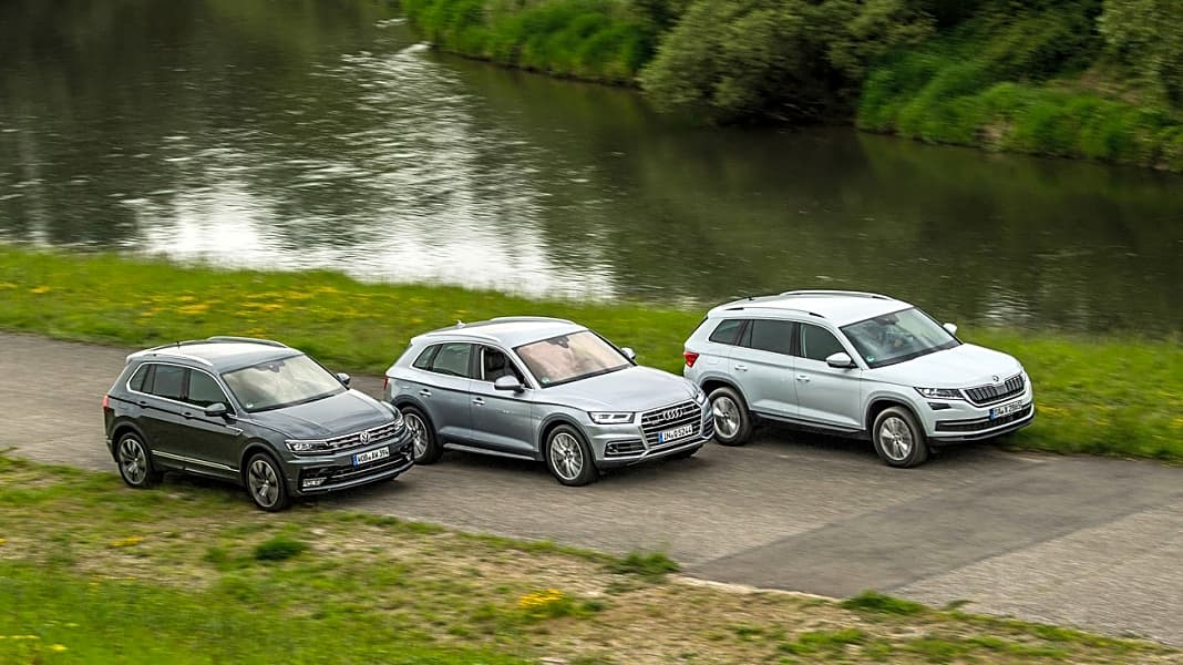 Vergleichstest: Audi Q5 vs. Skoda Kodiaq vs. VW Tiguan - Das Dreigestirn