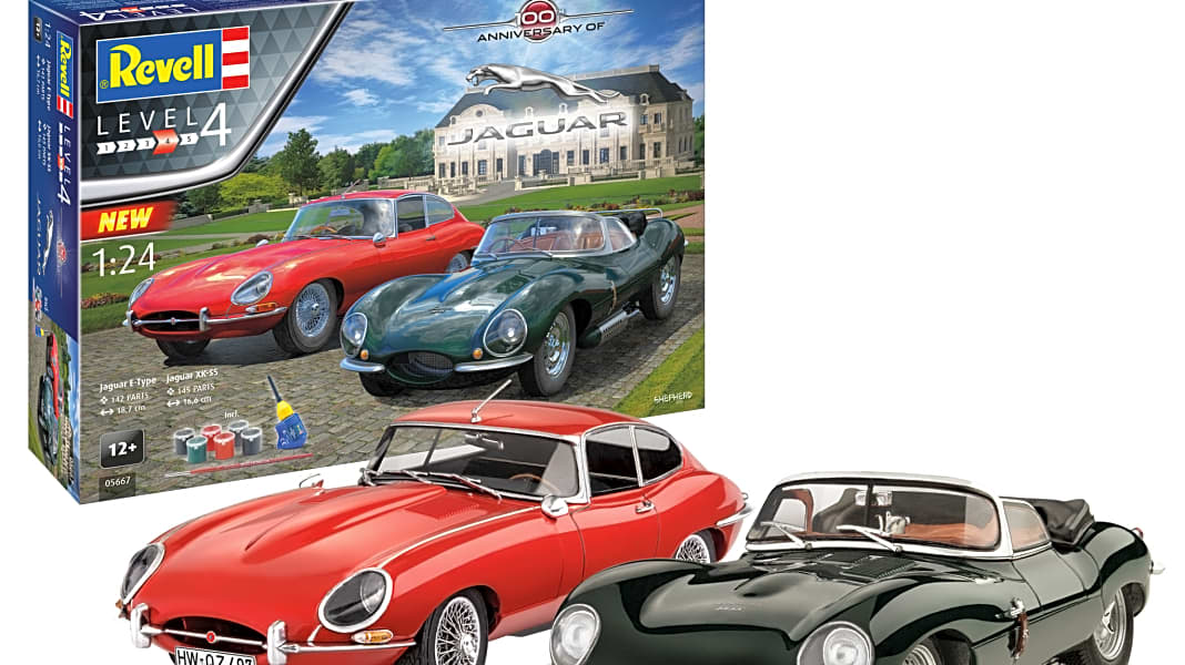 Revell bringt feines Jubiläumsset zum Thema 100 Jahre Jaguar Cars in 1:24