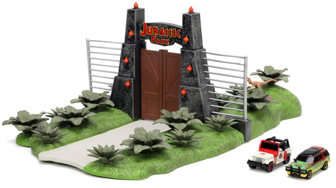 Die Autos von “Jurassic Park” machen sich bei Jada im Diorama extraklein!