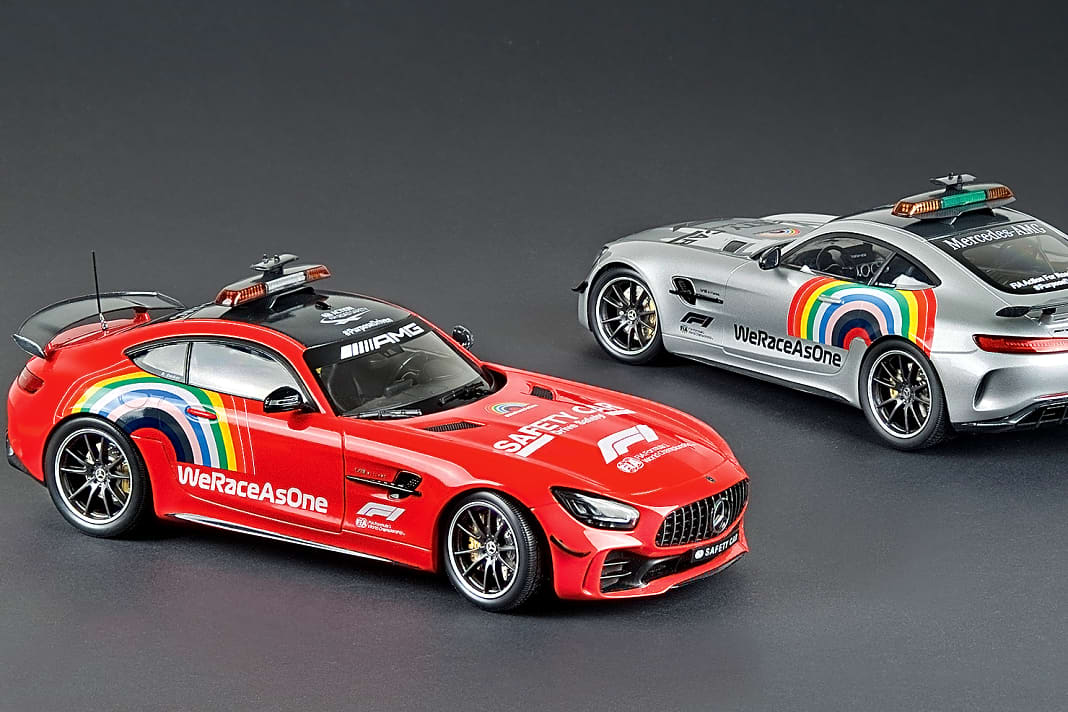Ausnahmsweise gab es 2020 das Mercedes- AMG-Pace-Car in der F1 auch in Rot