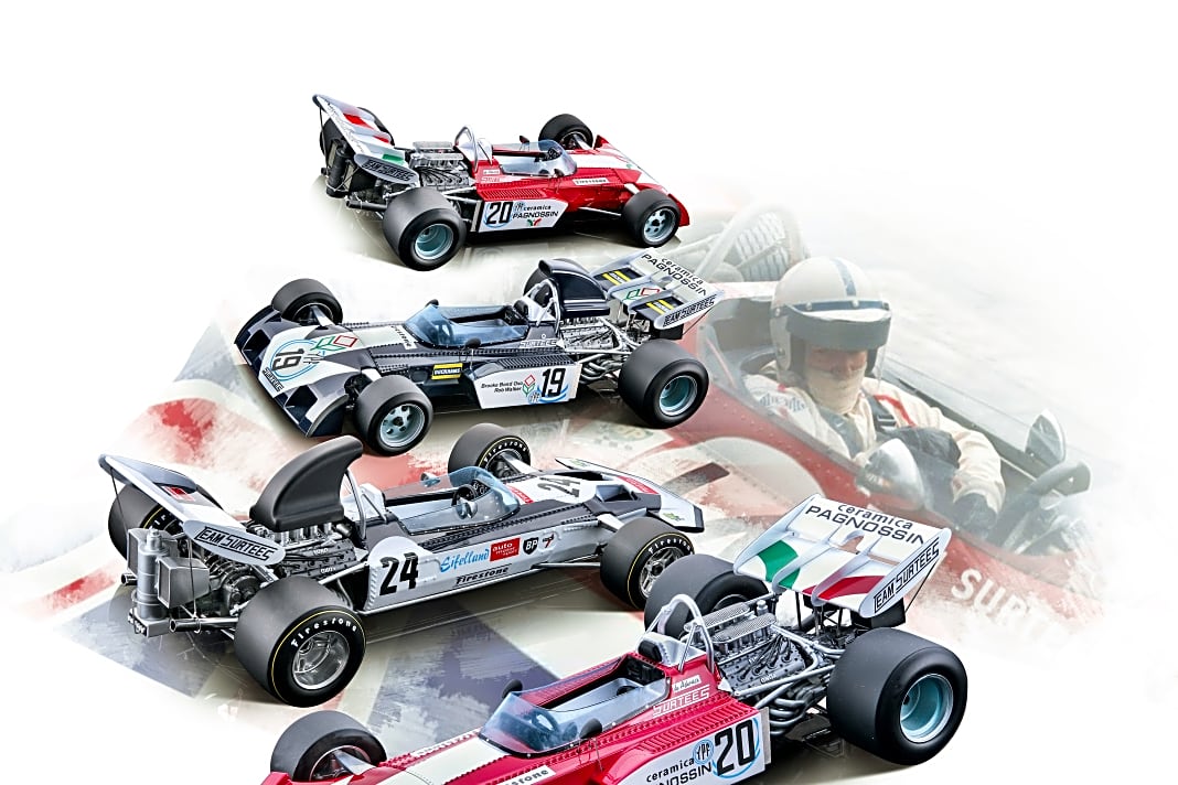 Tecnomodel aus dem italienischen Opera baut vier verschiedene Versionen des Monoposto von F1-Champion John Surtees