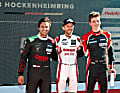 Clemens Schmid (Lamborghini) und die beiden Audi-Piloten René Rast und Marius Zug