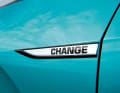 Der Schriftzug „CHANGE“ weist auf die Ausstattung mit Akku-Wechseltechnik hin