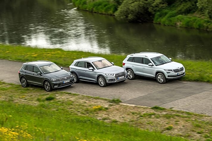   Vergleichstest: Audi Q5 vs. Skoda Kodiaq vs. VW Tiguan