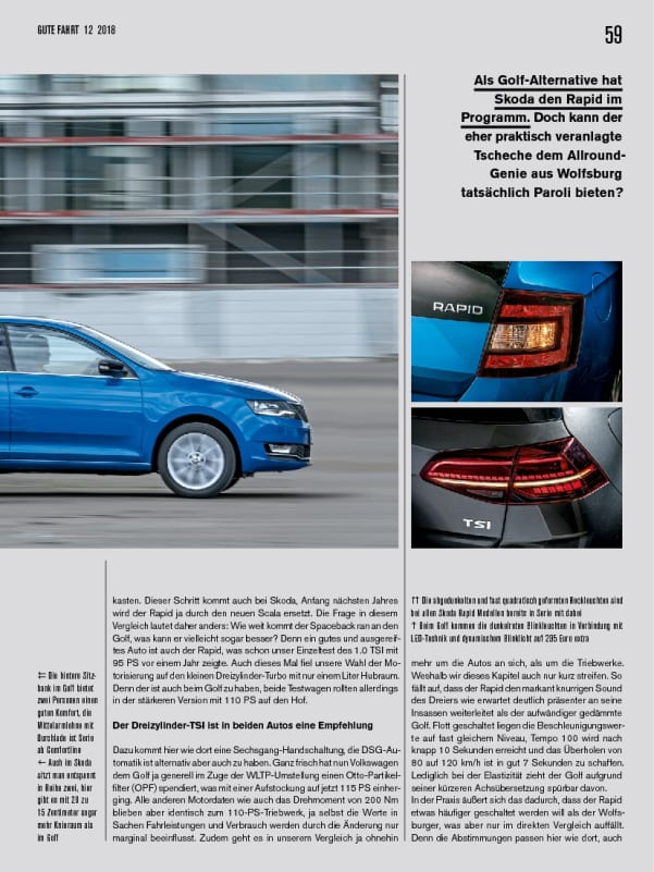 Vergleichstest: Skoda Rapid Spaceback vs. VW Golf