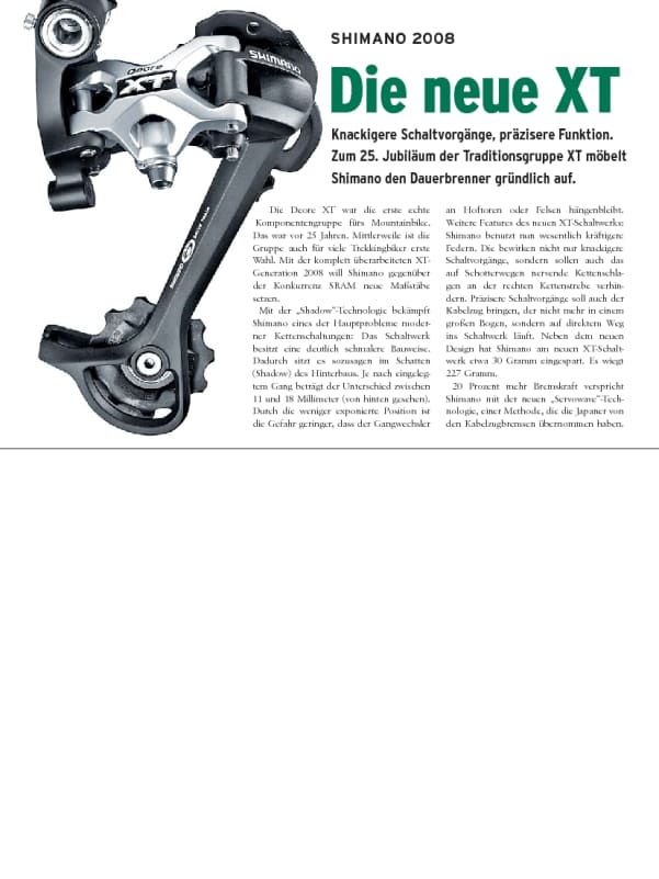 Shimano XT 2008 Delius Klasing SHOP