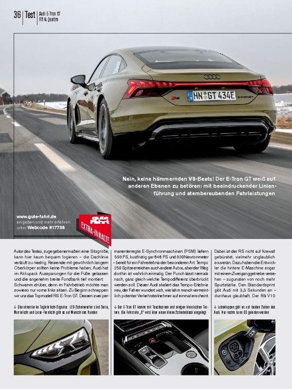 Test Audi E Tron GT RS Quattro