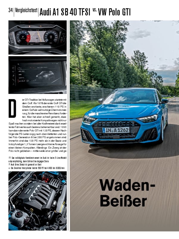 Vergleichstest Audi A1 SB 40 TFSI vs. VW Polo GTI Delius Klasing SHOP