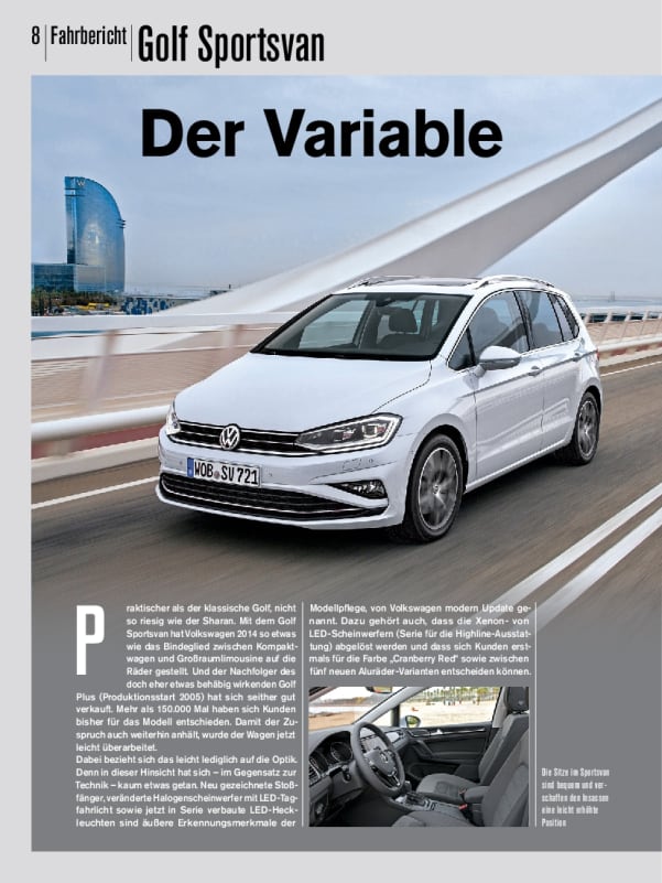 Golf sportsvan 2019
