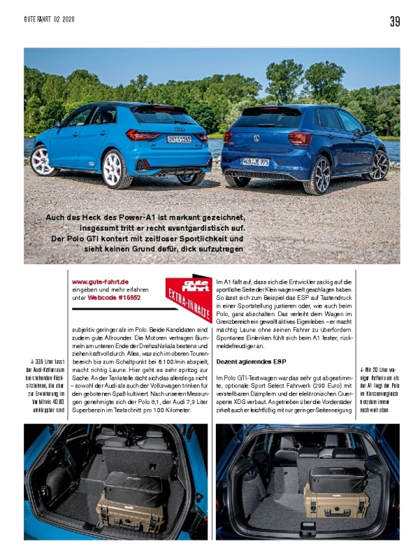 Vergleichstest: Audi A1 SB 40 TFSI vs. VW Polo GTI