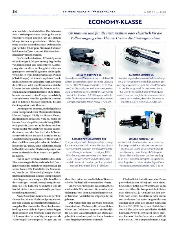 Trinkwasser: Watermaker-Systeme | Delius Klasing SHOP