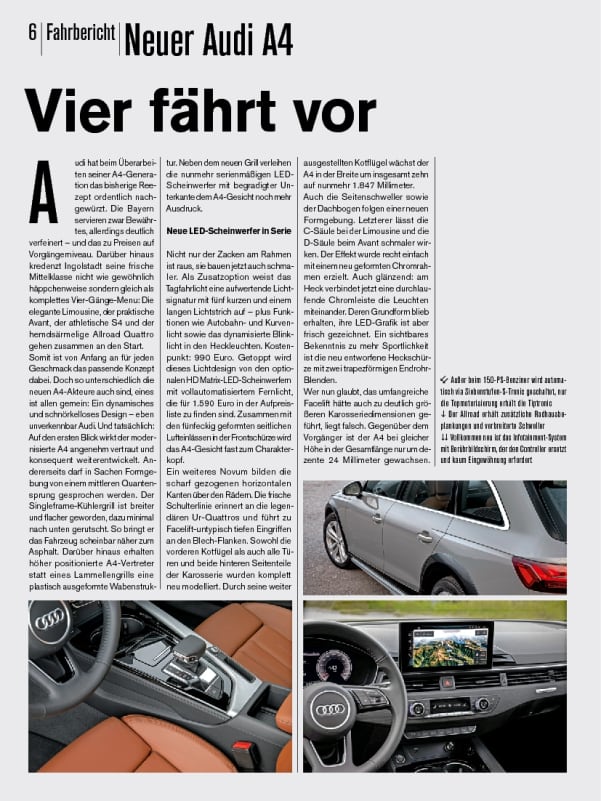 Audi A4 erhält Modellpflege (2018)