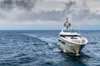 The owner is in command of the 50-metre yacht