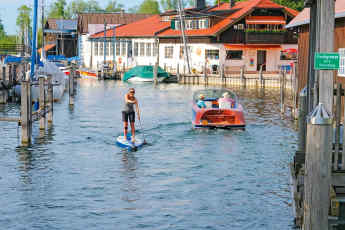 Where is SUP prohibited? Who has right of way?