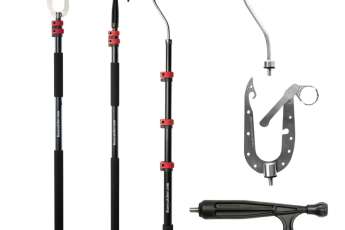 Multifunktionaler Bootshaken mit Wechselaufsätzen
