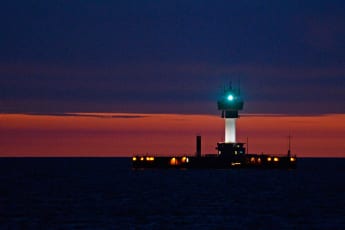 Leuchtturm Kiel ist wieder in Betrieb - nach einem Monat Dunkelheit.