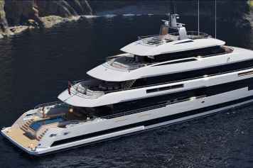 Taufe von 57-Meter-Yacht auf dem Trockenen