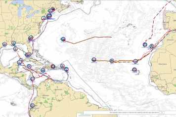 Aqua Map Chart Viewer, kostenlose Online-Seekarten – Großsegler-Event als Live-Beispiel