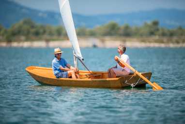 Un test del Pfiffikus in legno dell'icona della regata Hubert Raudaschl