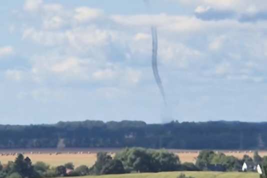 Waterspout sweeps across the Baltic Sea off Rügen