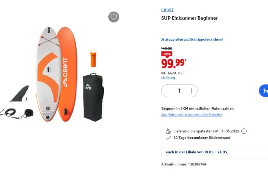 ISUP-Schnäppchen bei Lidl - und bald im surf-Test!