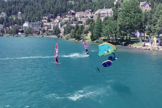 Windsurfen, Wingen und Pumpfoilen gemeinsam - X-Project in St. Moritz