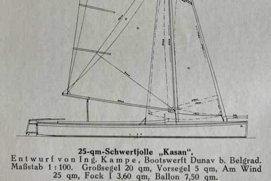 YACHT 6/1926 - 25-qm-Jolle mit neuartiger Besegelung