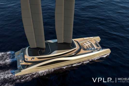 Un catamaran à voile ailée de 76 mètres de long conçu par VPLP